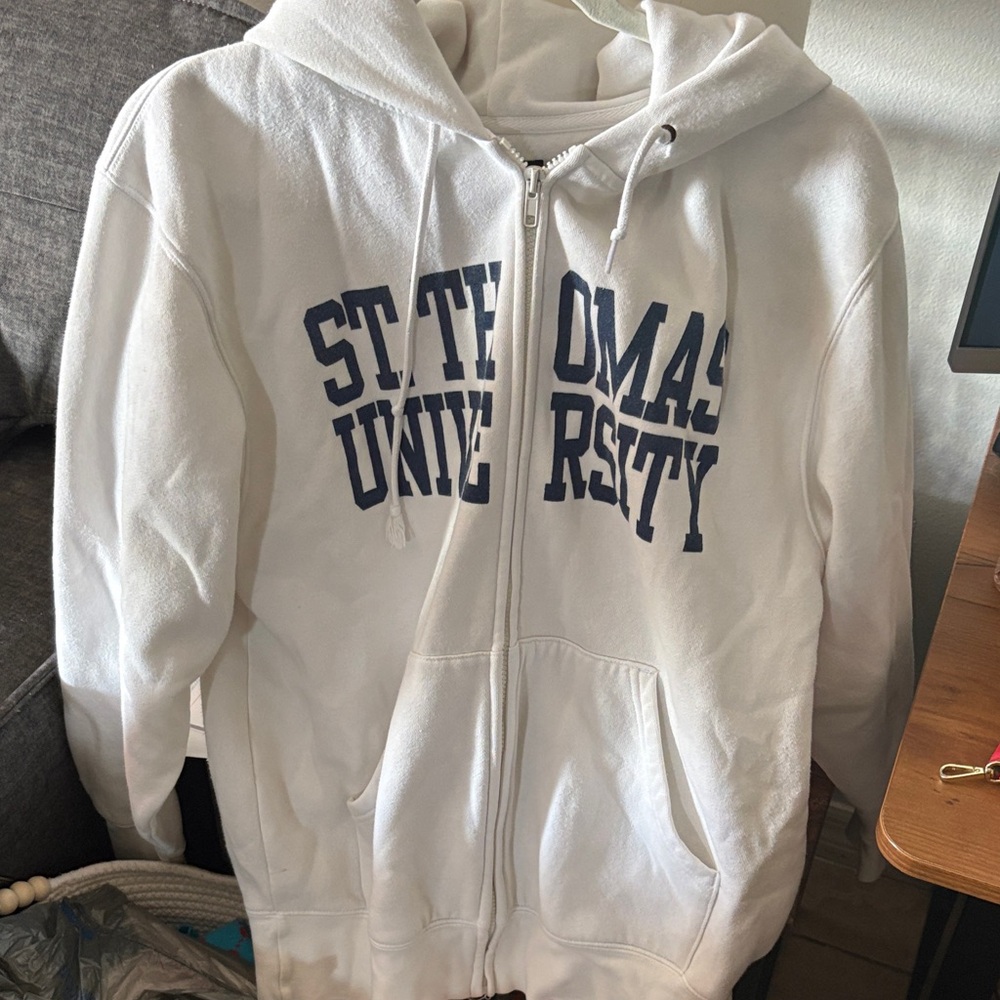 Jansport White Hoodie with Blue Text